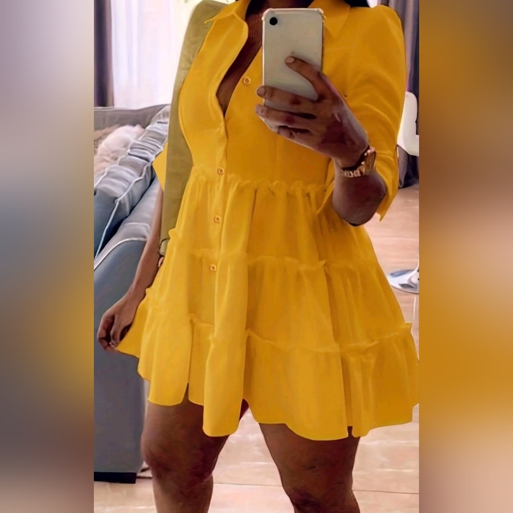 Yellow & Black XXL Dresses